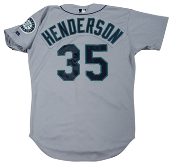 2000 Rickey Henderson Game Used Seattle Mariners Road Jersey (Mill Creek)